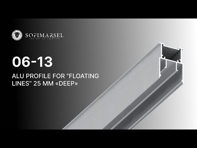 3 06-13 ALU PROFILE FOR “FLOATING LINES” 25 MM «DEEP» 06-13 DEEP PROFIL «LICHTLINIE» MIT DIFFUSOR 25MM