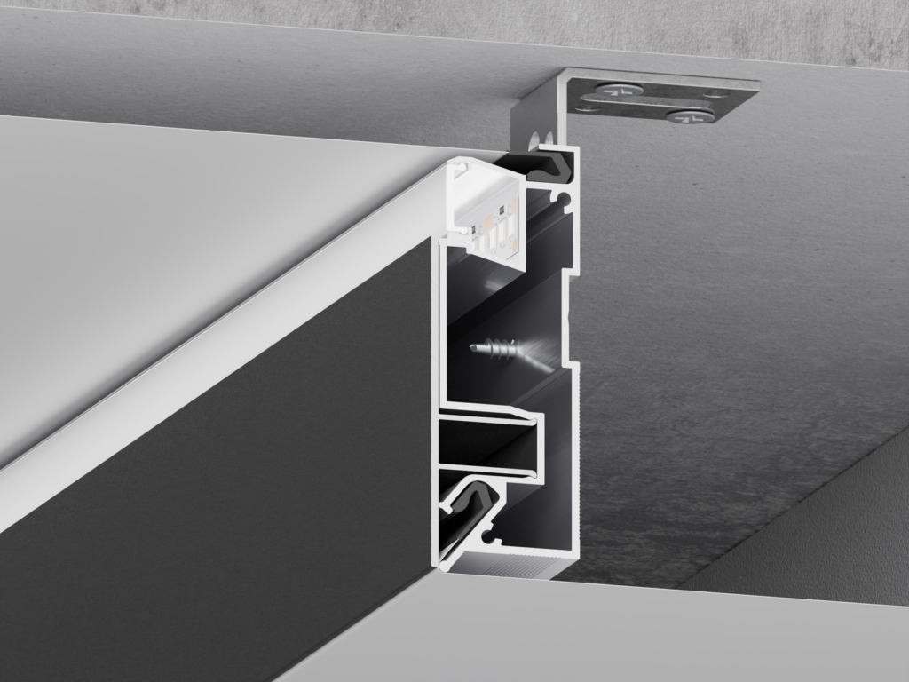 05-8 «MULTISNAP» PRO PROFIL FÜR DIE MONTAGE VON ZWEISTUFIGEN DECKEN MIT DIFFUSOR 12 MM