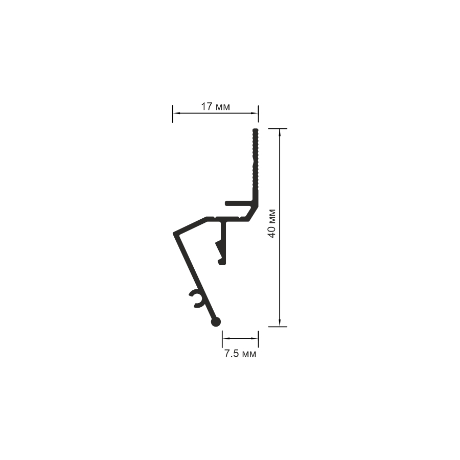 01-15 SCHATTEN PROFIL 7,5MM (WAND)