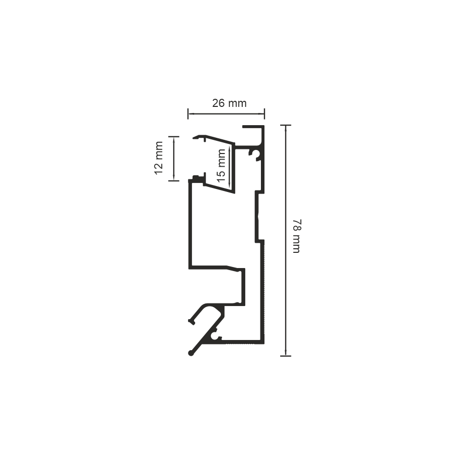 05-8 «MULTISNAP» PRO PROFIL FÜR DIE MONTAGE VON ZWEISTUFIGEN DECKEN MIT DIFFUSOR 12 MM