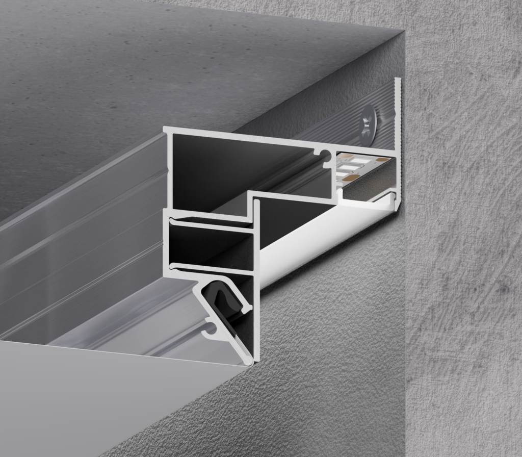 06-17 PRO_ 06-17 PROFIL "SNAP" FÜR DIE MONTAGE VON SCHWEBENDEN DECKEN MIT DIFFUSOR 12MM (WAND)