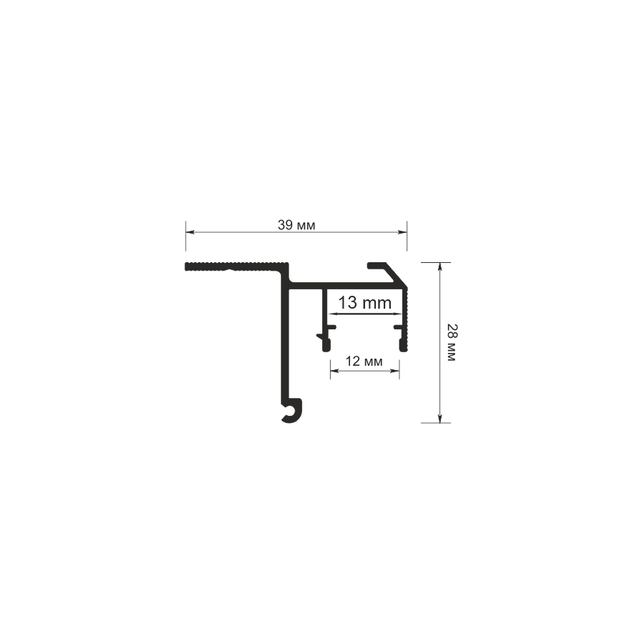 06-22 06-22 PROFIL FÜR DIE MONTAGE VON SCHWEBENDEN DECKEN MIT DIFFUSOR 12MM (DECKEN)