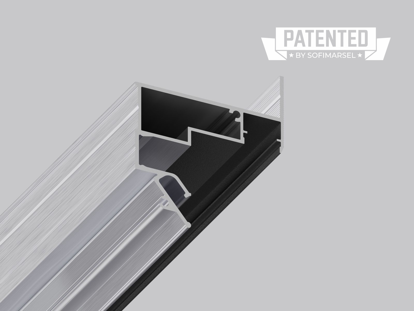 06-17_pat 06-17 PROFIL "SNAP" FÜR DIE MONTAGE VON SCHWEBENDEN DECKEN MIT DIFFUSOR 12MM (WAND)