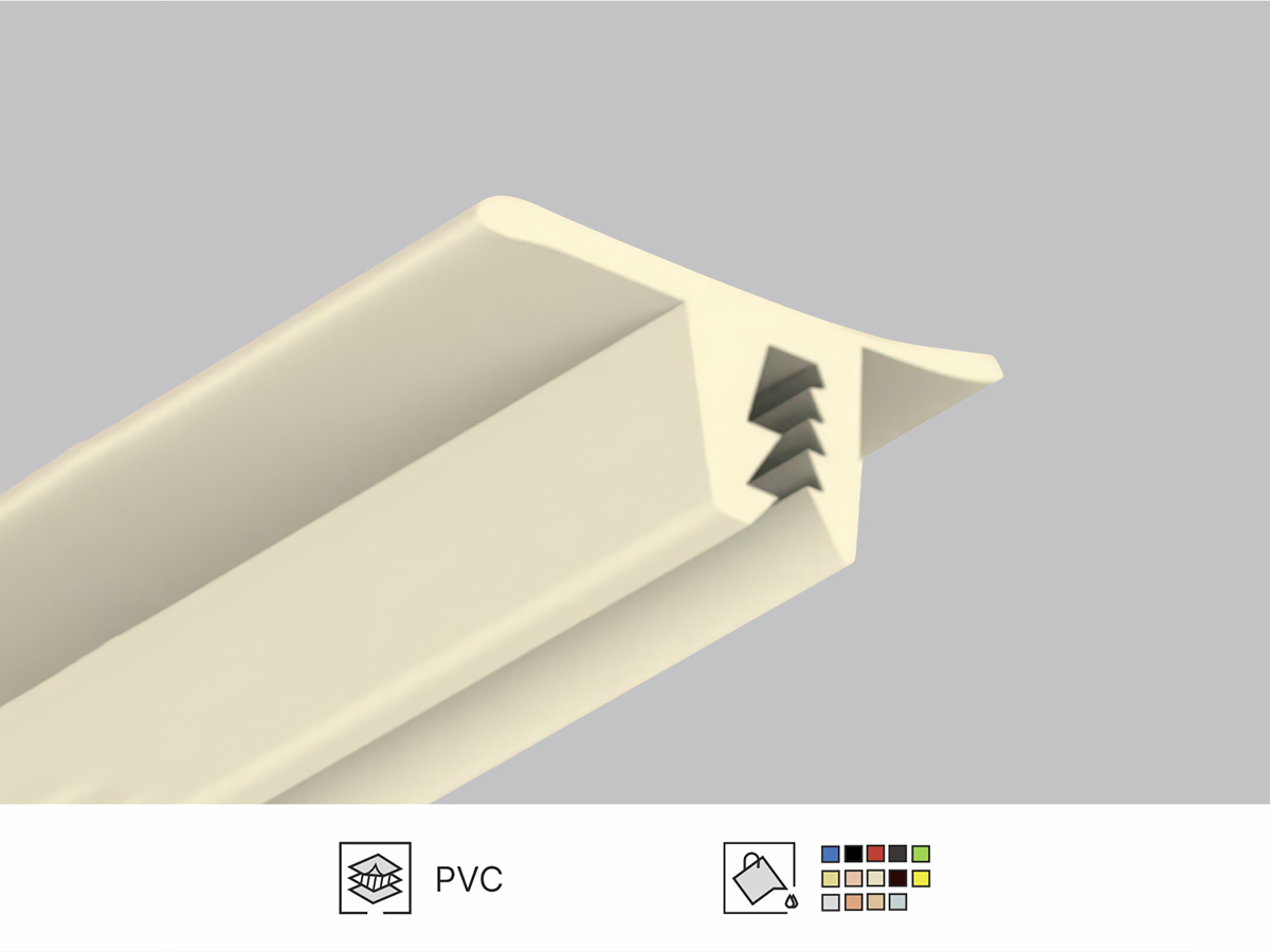 TL-305 / 307 / 313 / 319 / 333 / 501 PVC ABDECKLEISTE FÜR WAND- UND DECKENPROFIL, FARBIG