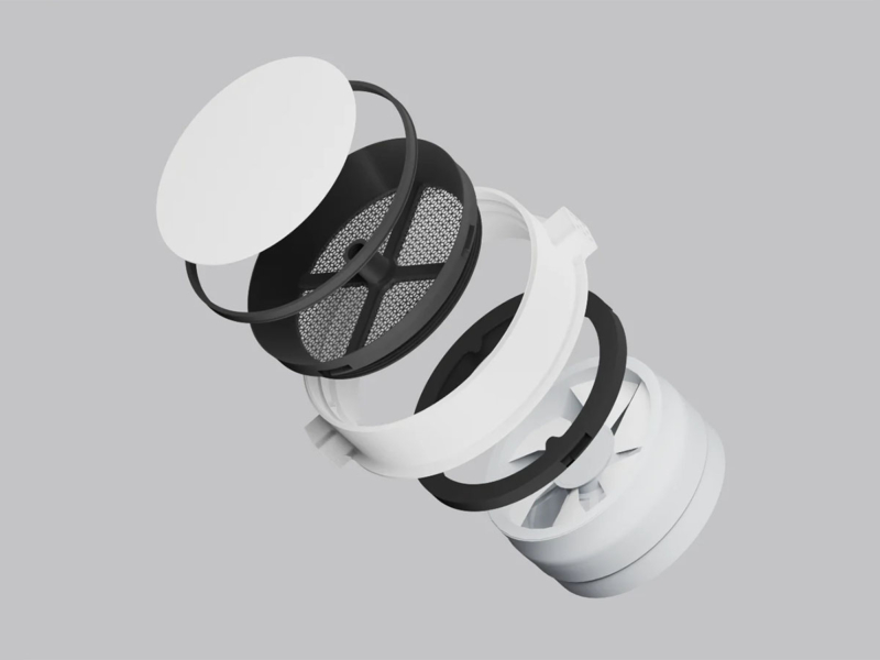 MD 01-12 SCHATTENLÜFTUNGSGITTER MIT 100 MM LÜFTERADAPTER