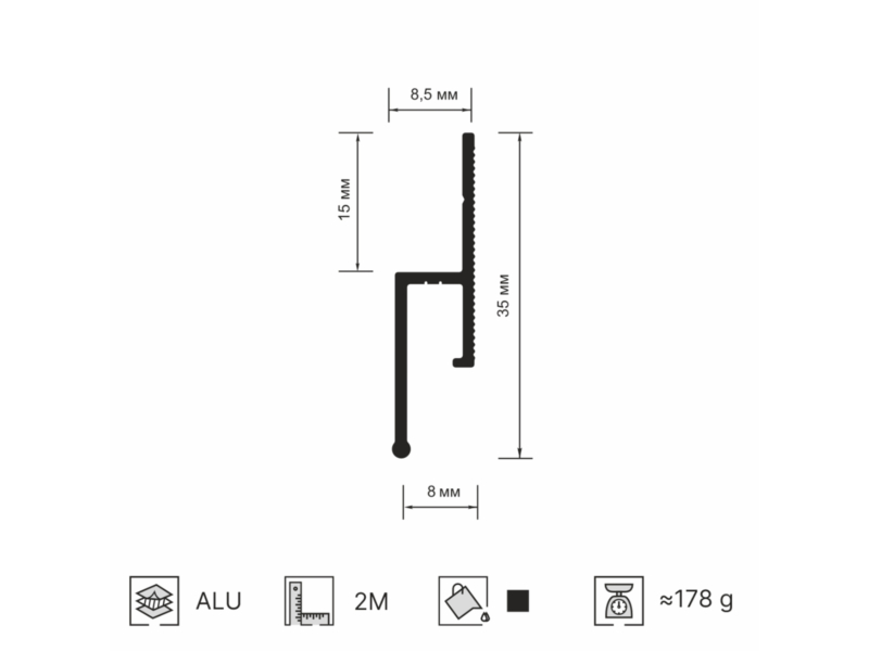 01-10 ПРОФИЛЬ БАЗОВЫЙ «ЕВРО» ПЕРФОРИРОВАННЫЙ (ПРИСТЕННЫЙ)__ 01-10 (GELOCHT) BASIS PROFIL «ЕURO» (WAND)